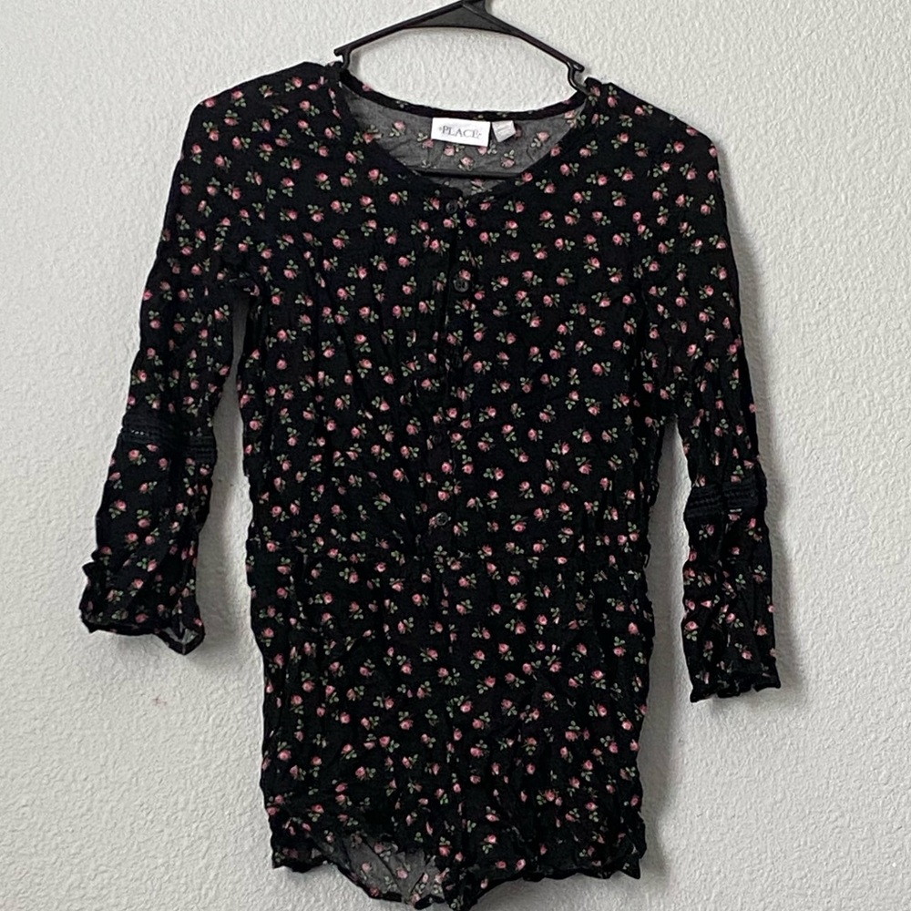 Childrens place floral romper SIZE: 10/12 large children
